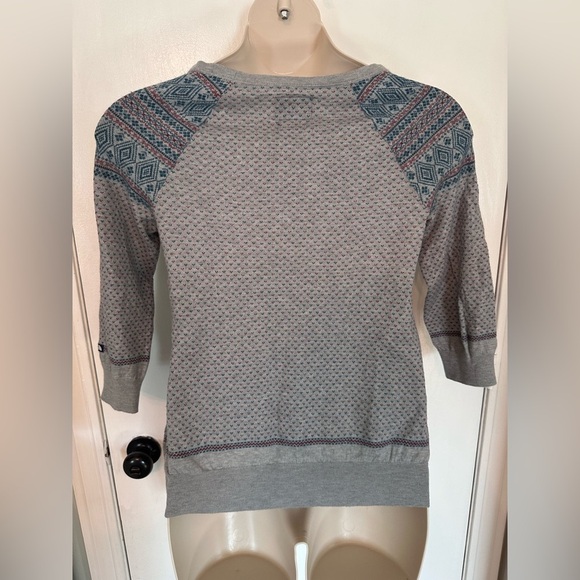 NORTH FACE Long Sleeve Nordic Sweater Womens Wool Blend Gray Y2K Sz L #1727 - Picture 2 of 9